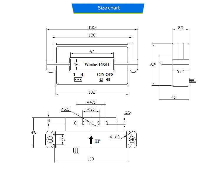 Hall Effect Sensor (A-K5T series) Linear AC 2000A